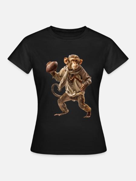Affen Fußball - Frauen T-Shirt - Schwarz