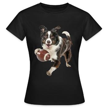 Border Collie - T-shirt Femme - noir - Devant - AI Model Female 172 dark (172cm)