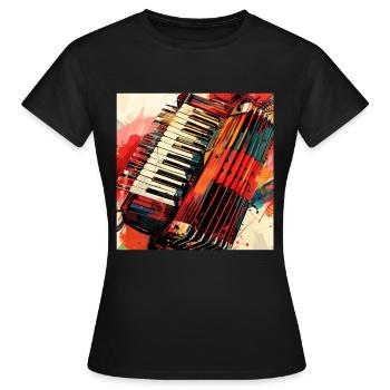 Accordéon - T-shirt Femme - noir - Devant - AI Model Female 172 dark (172cm)
