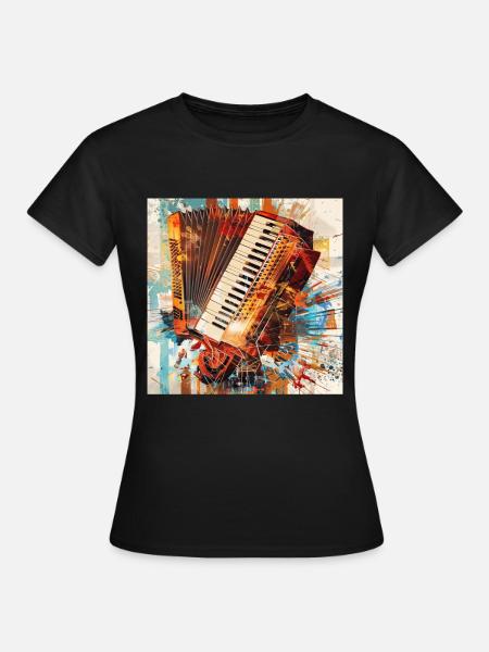 Akkordeon - Frauen T-Shirt - Schwarz