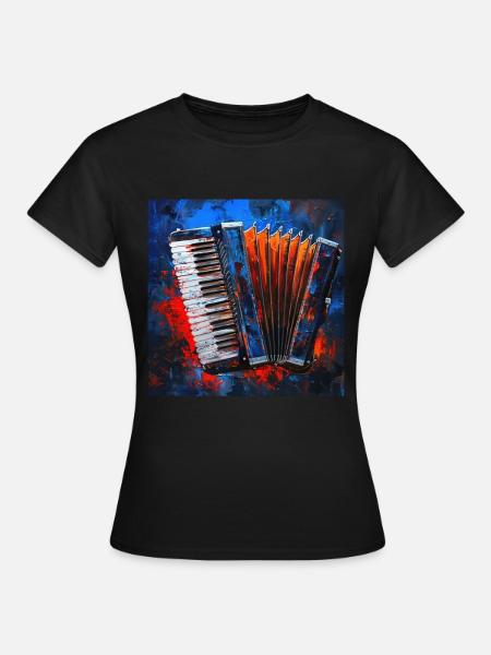 Akkordeon - Frauen T-Shirt - Schwarz