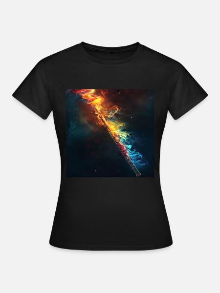 Querflöte - Frauen T-Shirt - Schwarz