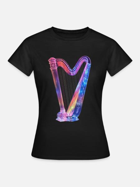 Harfe - Frauen T-Shirt - Schwarz