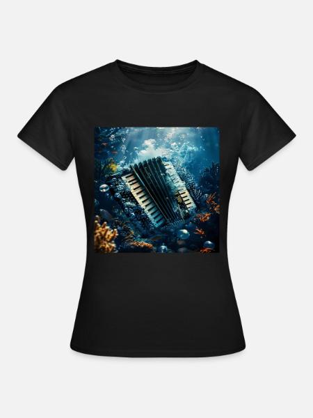 Akkordeon - Frauen T-Shirt - Schwarz