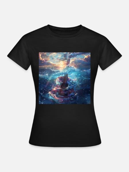 Gitarre - Frauen T-Shirt - Schwarz