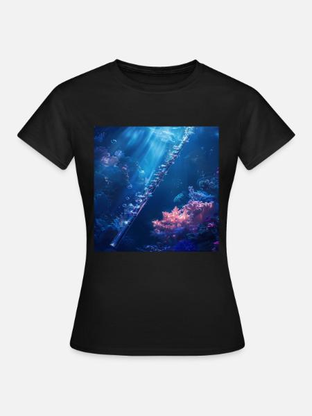 Querflöte - Frauen T-Shirt - Schwarz