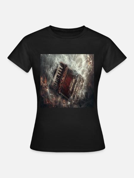 Akkordeon - Frauen T-Shirt - Schwarz