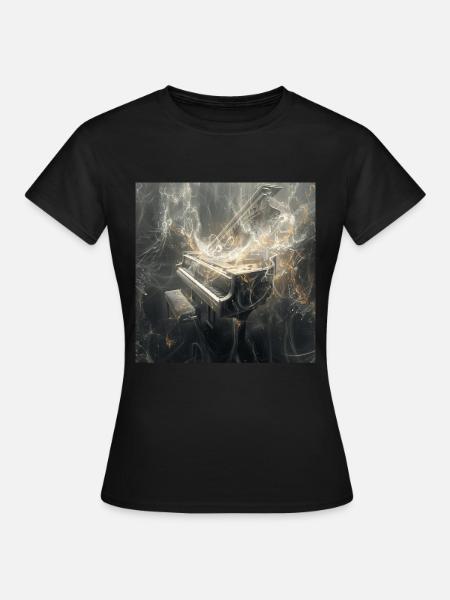 Klavier - Frauen T-Shirt - Schwarz