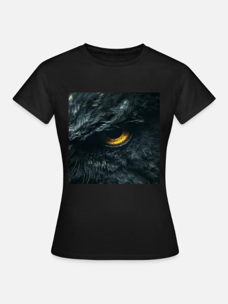 Eulenauge - Frauen T-Shirt - Schwarz