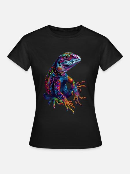 Eidechse - Frauen T-Shirt - Schwarz