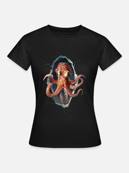 Tintenfisch - Frauen T-Shirt - Schwarz