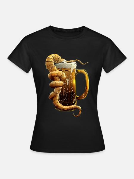 Wurm Bier - Frauen T-Shirt - Schwarz