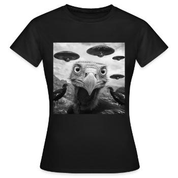 Geier - Frauen T-Shirt - Schwarz - Vorne - AI Model Female 172 dark (172cm)