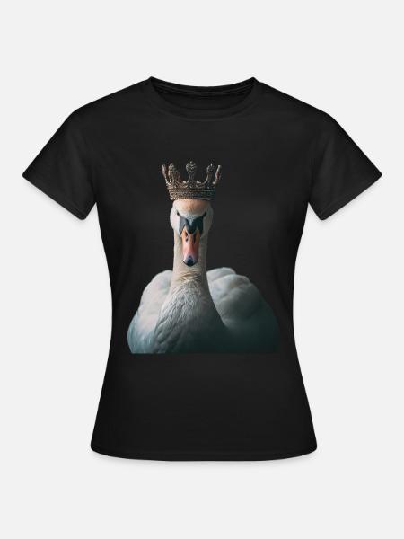 Schwan - Frauen T-Shirt - Schwarz