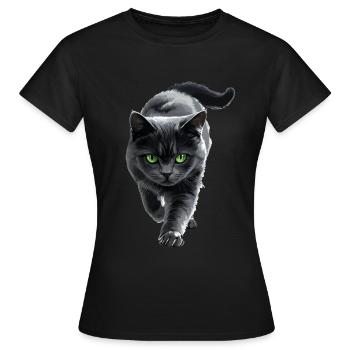 Britisch Kurzhaar - Frauen T-Shirt - Schwarz - Vorne - AI Model Female 172 dark (172cm)