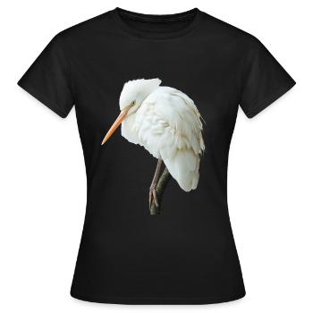 Reiher Vogel - Frauen T-Shirt - Schwarz - Vorne - AI Model Female 172 dark (172cm)