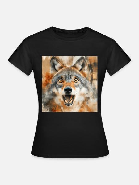 Wolf - Frauen T-Shirt - Schwarz