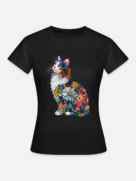 Norwegische Waldkatze - Frauen T-Shirt - Schwarz