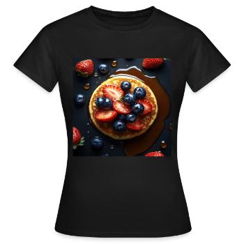 Pfannkuchen - Frauen T-Shirt - Schwarz - Vorne - AI Model Female 172 dark (172cm)