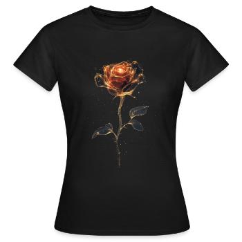 Rote Rose - Frauen T-Shirt - Schwarz - Vorne - AI Model Female 172 dark (172cm)