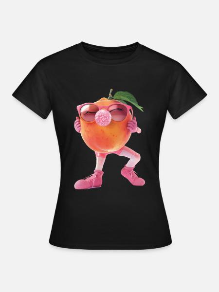 Pfirsich - Frauen T-Shirt - Schwarz
