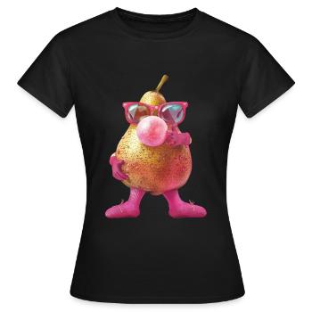 Birne - Frauen T-Shirt - Schwarz - Vorne - AI Model Female 172 dark (172cm)