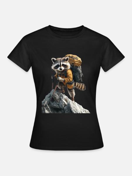 Waschbär - Frauen T-Shirt - Schwarz
