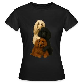 Chien Chiens Chiens mignons - T-shirt Femme - noir - Devant - AI Model Female 172 dark (172cm)