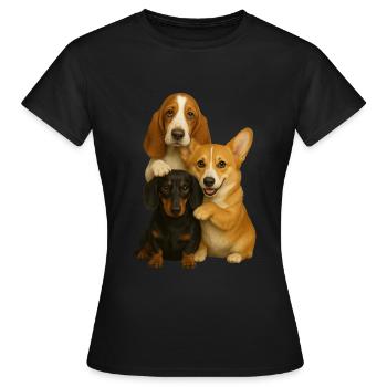 Chien Chiens Chiens mignons - T-shirt Femme - noir - Devant - AI Model Female 172 dark (172cm)