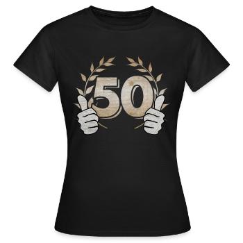 50 ° anniversario regalo di 50 anni - Maglietta da donna - nero - Fronte - AI Model Female 172 dark (172cm)