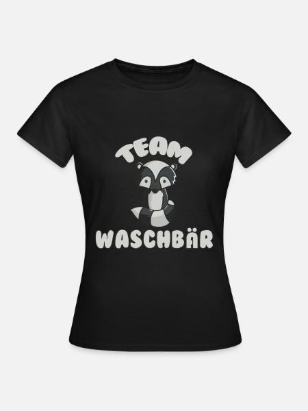TEAM WASCHBÄR - Frauen T-Shirt - Schwarz