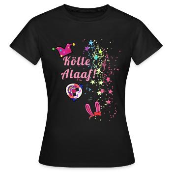 Stars, kölle alaaf, carnaval, clown - T-shirt Femme - noir - Devant - AI Model Female 172 dark (172cm)