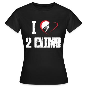 Escalade de la roche Freeclimbing - T-shirt Femme - noir - Devant - AI Model Female 172 dark (172cm)
