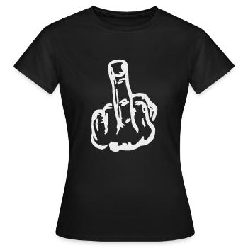 Idée de cadeau provocateur du majeur drôle - T-shirt Femme - noir - Devant - AI Model Female 172 dark (172cm)