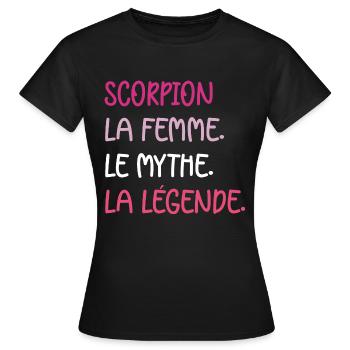 scorpion - T-shirt Femme - noir - Devant - AI Model Female 172 dark (172cm)