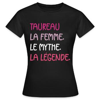 Taureau - T-shirt Femme - noir - Devant - AI Model Female 172 dark (172cm)