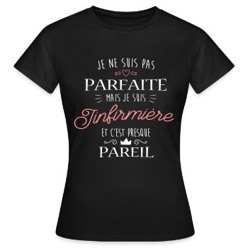 Parfaite infirmière - T-shirt Femme - noir - Devant - AI Model Female 172 dark (172cm)
