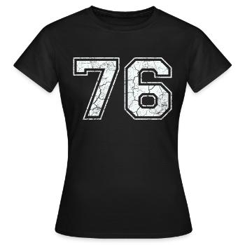 76 dans blanc in Used Look - T-shirt Femme - noir - Devant - AI Model Female 172 dark (172cm)