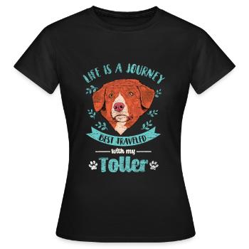 Nova Scotia Duck Tolling Retriever - Frauen T-Shirt - Schwarz - Vorne - AI Model Female 172 dark (172cm)
