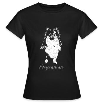 Pignon nain Pomeranian - T-shirt Femme - noir - Devant - AI Model Female 172 dark (172cm)