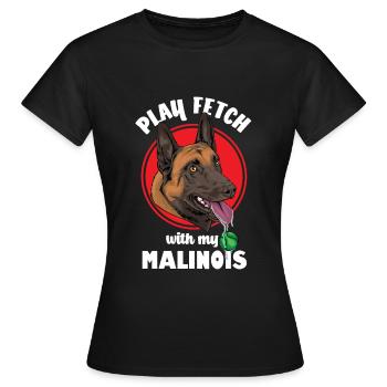 Belgian Malinois - Frauen T-Shirt - Schwarz - Vorne - AI Model Female 172 dark (172cm)