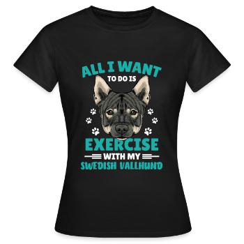 Suédois Vallhund suédois Vallhund - T-shirt Femme - noir - Devant - AI Model Female 172 dark (172cm)