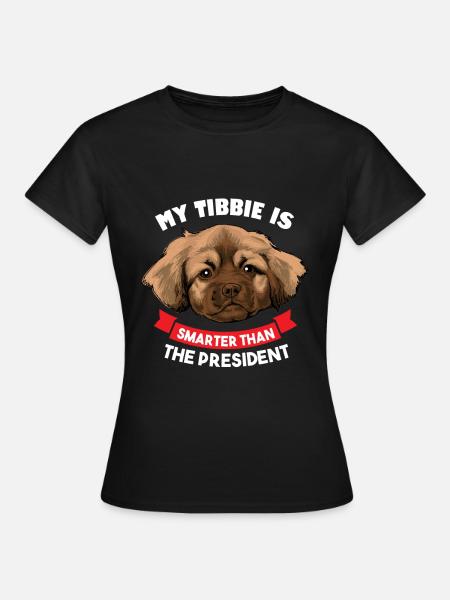 Spaniel tybetański - T-shirt dam - svart