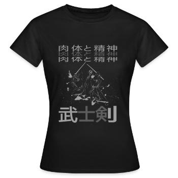 Samurai - Frauen T-Shirt - Schwarz - Vorne - AI Model Female 172 dark (172cm)