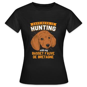 Basset Fauve de Bretagne - T-shirt Femme - noir - Devant - AI Model Female 172 dark (172cm)