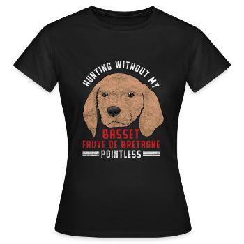 Basset Fauve de Bretagne - T-shirt Femme - noir - Devant - AI Model Female 172 dark (172cm)