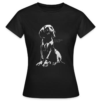 Bayerischer Gebirgsschweißhund - Frauen T-Shirt - Schwarz - Vorne - AI Model Female 172 dark (172cm)