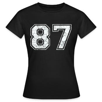 87 in white in the used look - Women's T-Shirt - black - Front - AI Model Female 172 dark (172cm)