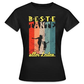 Beste Tante aller Zeiten - Frauen T-Shirt - Schwarz - Vorne - AI Model Female 172 dark (172cm)