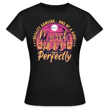 Mars 1965 anniversaire 1965 Retro 1965 Mars - T-shirt Femme - noir - Devant - AI Model Female 172 dark (172cm)